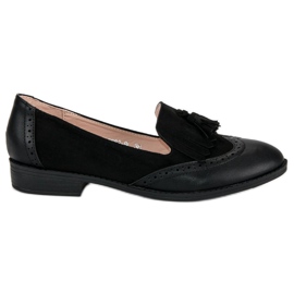 SDS Mocassini neri con frange nero