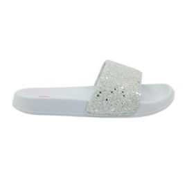 Ciabatte profilate Big Star glitter bianco grigio
