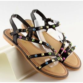 Sandali neri con borchie LS-6029 neri nero