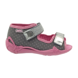 Ciabatte sandali con pois Befado 242p082 grigio rosa