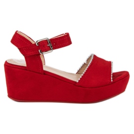 Super Mode Sandali con zeppa rosso