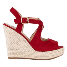 Espadrillas con zeppa rosso