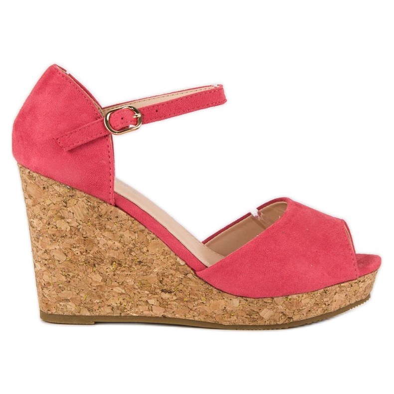 Super Me Sandali con zeppa in sughero rosa