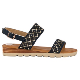 Primavera Sandali piatti traforati blu navy