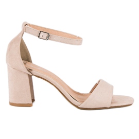 Laura Mode Sandali beige con tacco alto