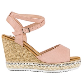 Best Shoes Sandali con zeppa rosa