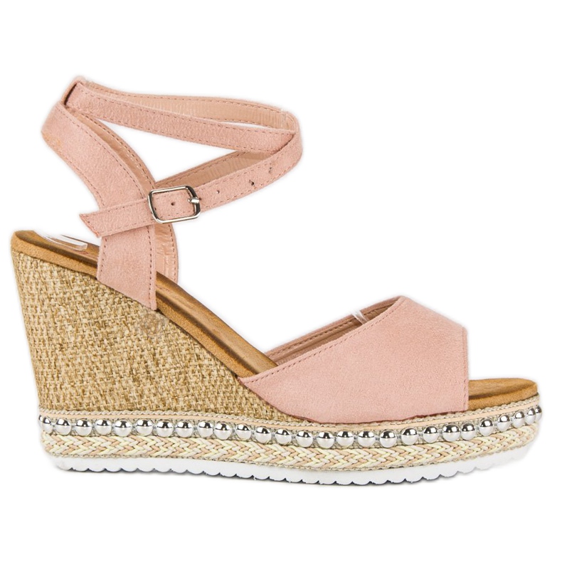 Best Shoes Sandali con zeppa rosa