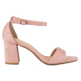 Laura Mode Sandali con tacco cipria rosa