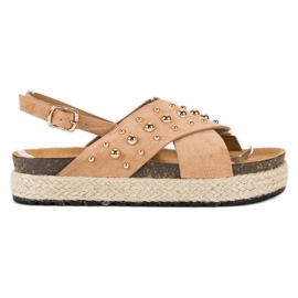 Espadrillas in camoscio sulla piattaforma marrone