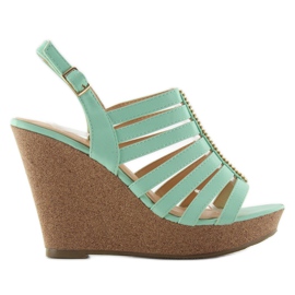 Sandali con zeppa FA77 Verde
