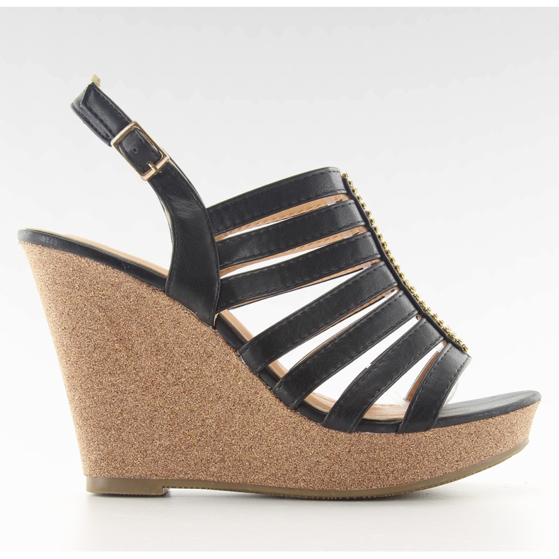 Sandali con zeppa FA77 Nero