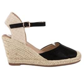 Nio Nio Sandali espadrillas con zeppa nero marrone