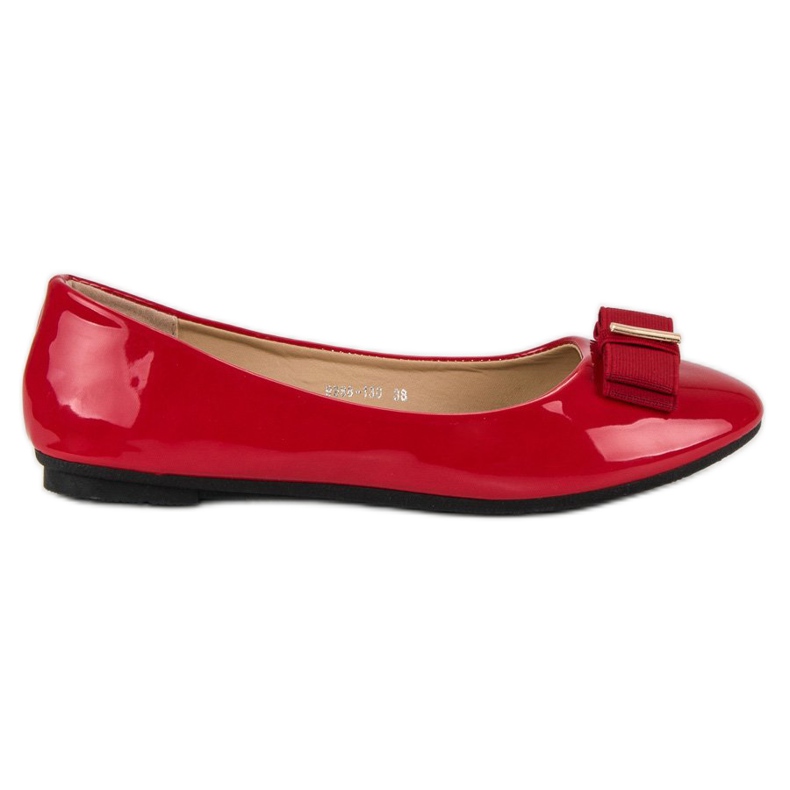 Diamantique Ballerine laccate con fiocco rosso