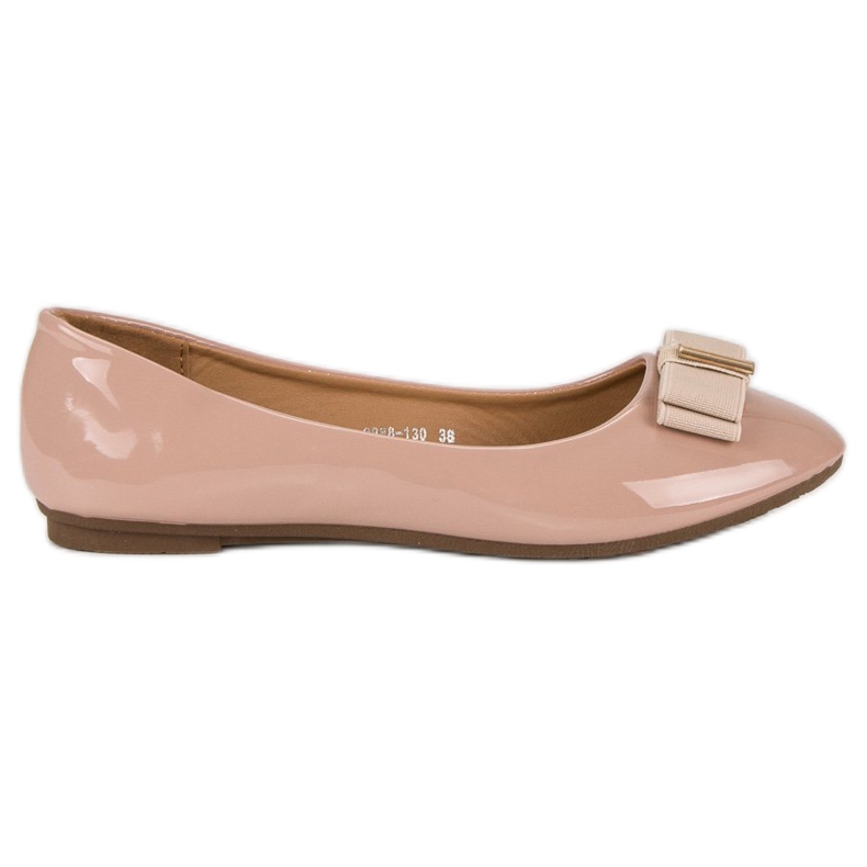 Ballerine laccate con fiocco rosa