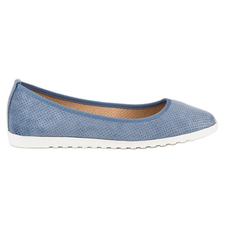 Sun Color Ballerine in camoscio traforato blu