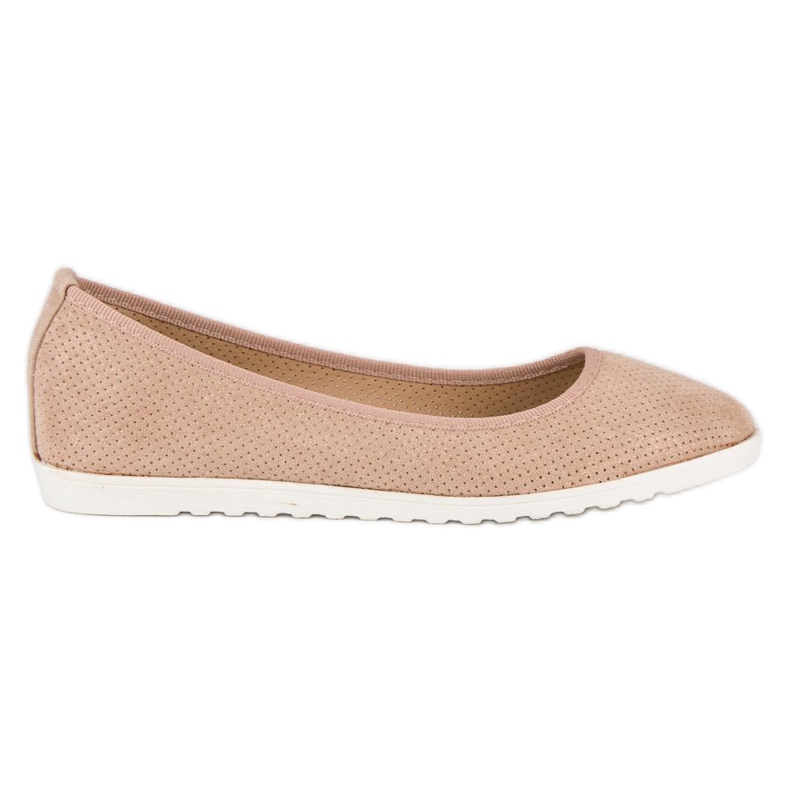 Sun Color Ballerine in camoscio traforato rosa