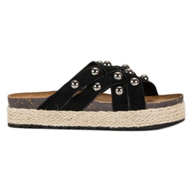 Sergio Todzi Ciabatte con strass nero