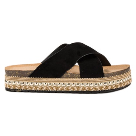 Bello Star Infradito con piattaforma nero
