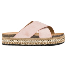 Bello Star Infradito con piattaforma rosa