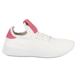 Scarpe sportive bianche bianca rosa