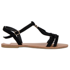 Abloom Sandali con frange nero