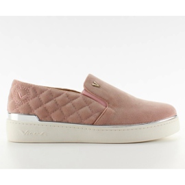 Sneakers senza lacci in camoscio 7103 Rosa