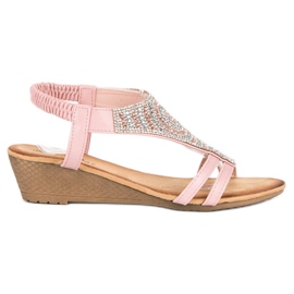 Flyfor Sandali con zeppa rosa