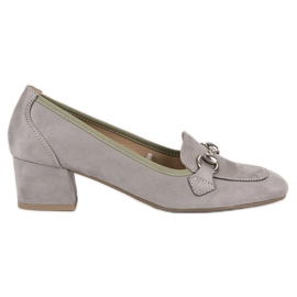 Décolleté vinceza in camoscio grigio