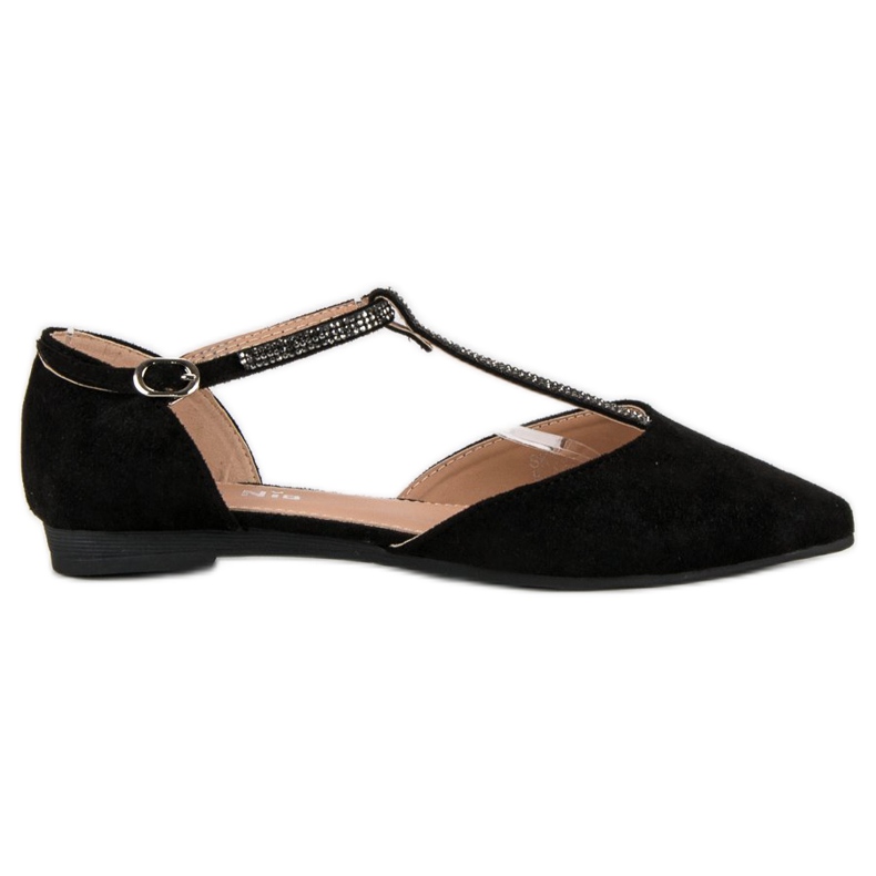 Nio Nio Sandali Piatti In Pelle Scamosciata In Spitz nero