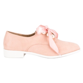 Tina&Co Scarpe allacciate con perle rosa