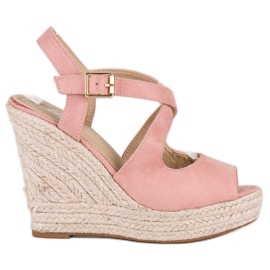 Espadrillas con zeppa rosa