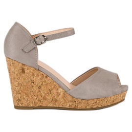 Super Me Sandali con zeppa in sughero grigio