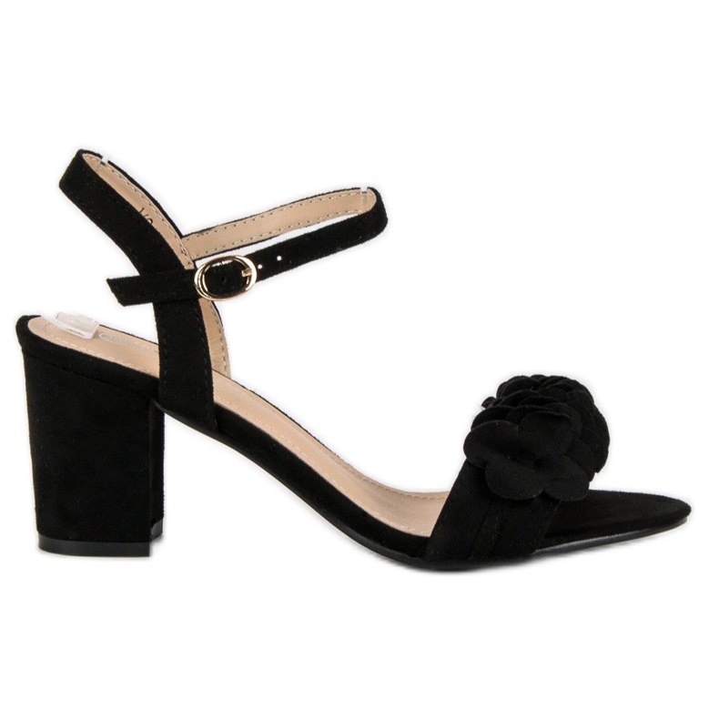 Top Shoes Sandali neri sul post nero