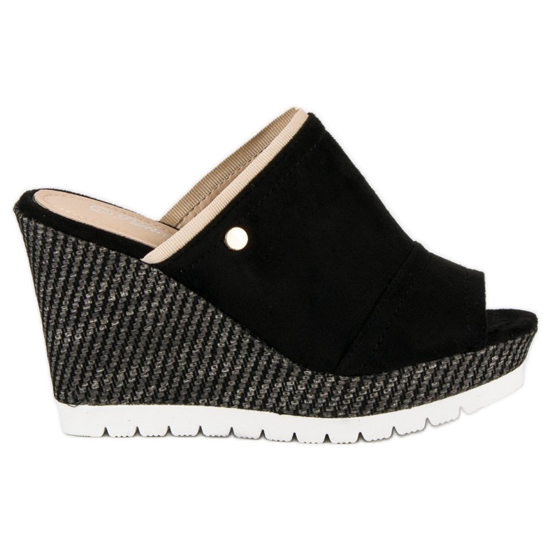 Primavera Sandali con zeppa in camoscio nero