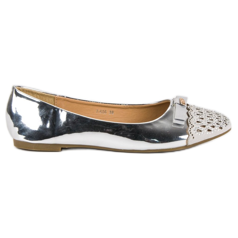 Primavera Ballerine laccate argento grigio