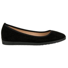 Sun Color Ballerine in camoscio traforato nero