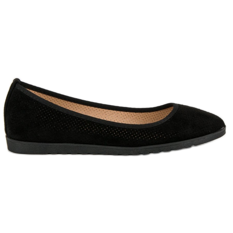 Sun Color Ballerine in camoscio traforato nero