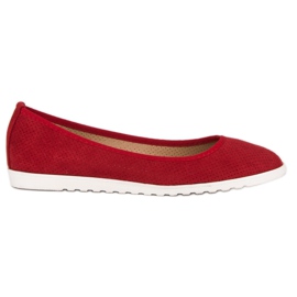 Sun Color Ballerine in camoscio traforato rosso