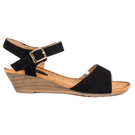 Abloom Sandali neri con zeppa nero