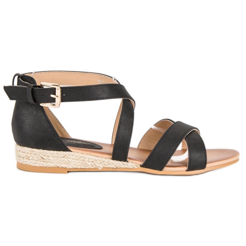 Super Mode Sandali espadrillas piatti nero