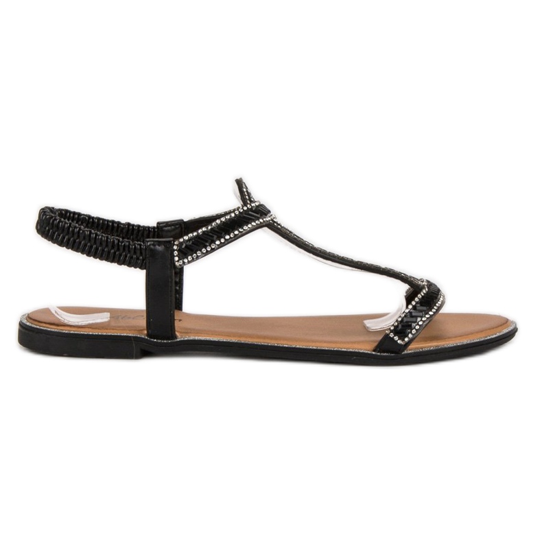 Abloom Sandali piatti neri nero