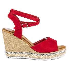 Best Shoes Sandali con zeppa rosso