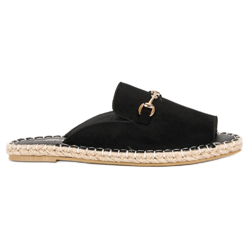 Espadrillas infradito in camoscio nero