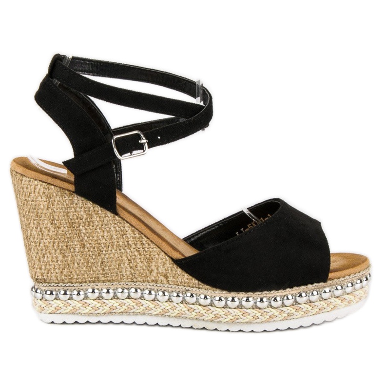 Best Shoes Sandali con zeppa nero