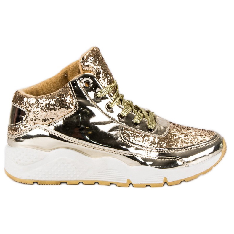 Sneakers Dorate Con Glitter d'oro