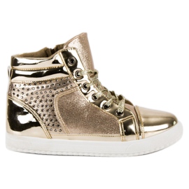 Sneakers laccate sopra la caviglia giallo