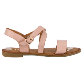 Licean Sandali rosa con fibbia marrone