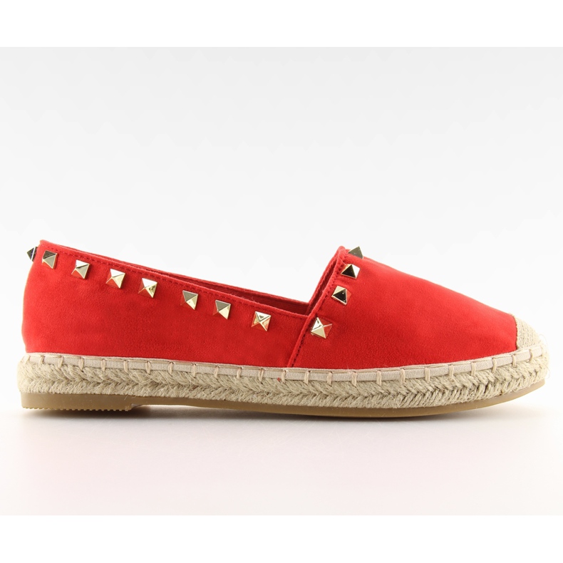 Espadrillas con borchie rosse BB12P rosse rosso