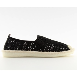 Espadrillas in rete nera F01B Nero
