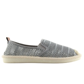 Espadrillas in rete grigia F01B Grigio